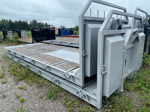 Maskinflak 6,5 meter med fällbara ramper