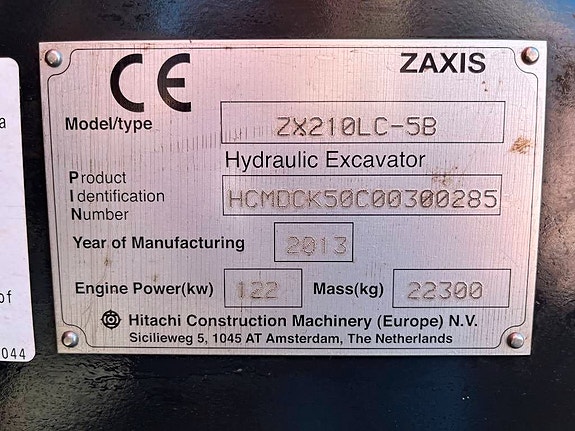 Hitachi ZX 210 LC-5 B 10 of 17