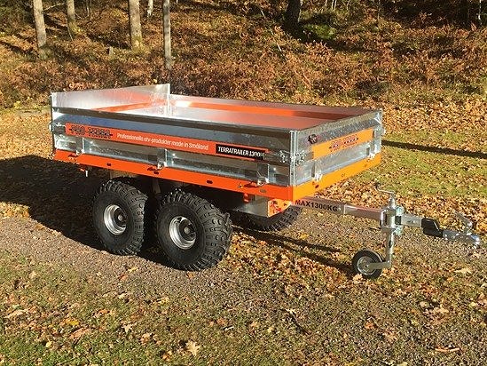 Flakvagn Elhydraul 3-vägs 204x122 fjärr boggie - Kampanj
