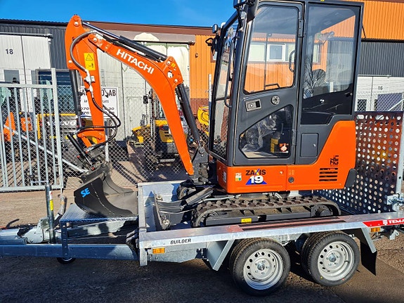 NY  HITACHI ZX19-6 2ton inkl. NY MASKINTRAILER 359.000:-