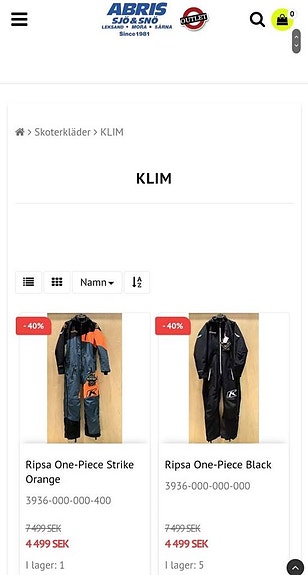 Övriga LAGERTÖMNING 40% RABATT KLIM,TOBE,AMOQ ABRIS WEBSHOP 3 of 11