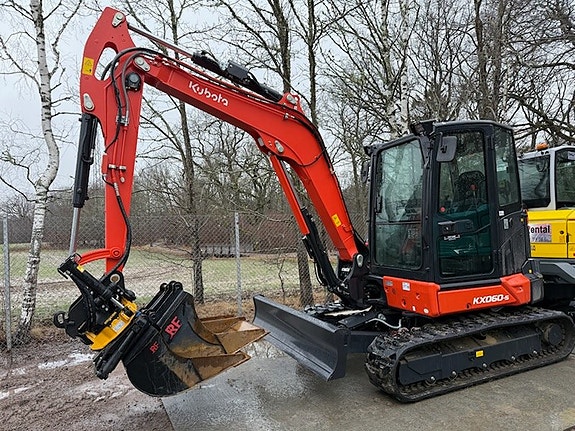 Uthyres: Grävmaskin 6 Ton, Kubota KX060-5, rotor, grip