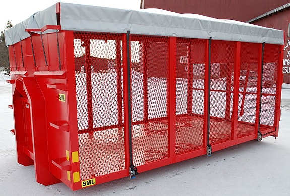 Vedcontainer SML med rullkapell