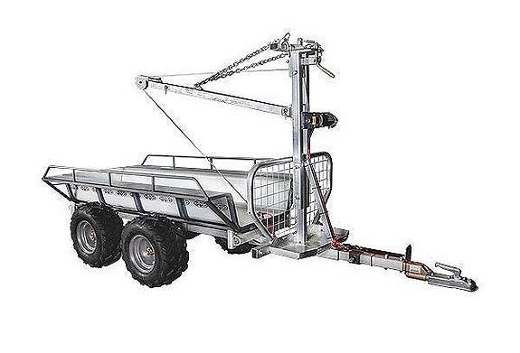 Timmervagn med kran och insatsflak