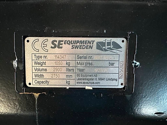 SE Equipment  Ny 2,9m3 lastarskopa grusskopa 4 of 5