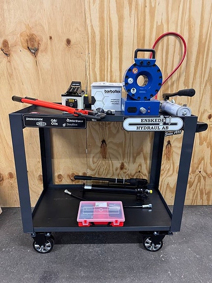 Slangpress manuel & med rullbord & slangsax