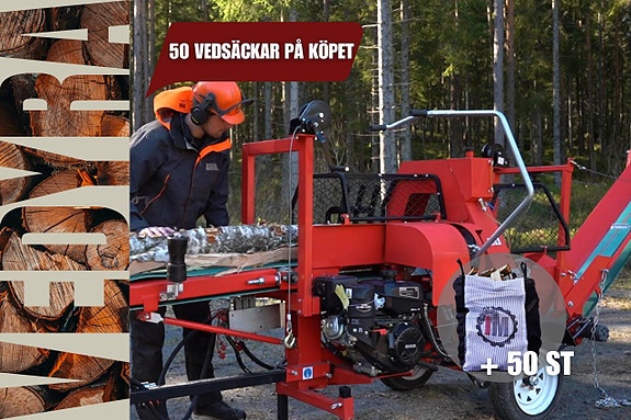 IM VEDMASKIN 7T/12T + VEDSÄCKAR PÅ KÖPET