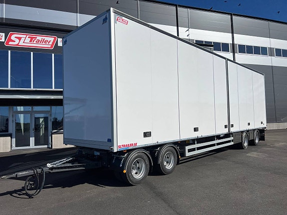 4-axlad skåpvagn, SKAB överbyggnad , Öppning sida , OMG Lev