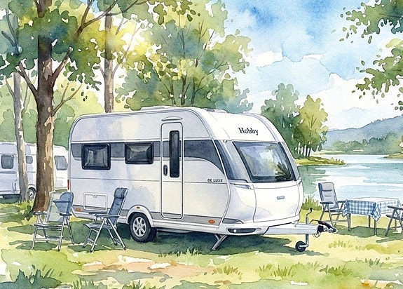 Hobby 460 LU De Luxe, Långbäddar, 1300 kg, Ny !