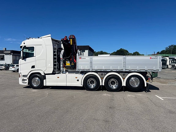 Scania R500 Tridem 26T Hiab Lastväxlare & Kranflak Palfinger 2 of 12