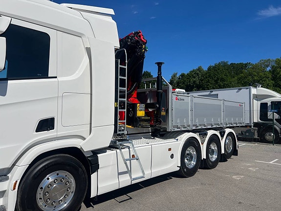 Scania R500 Tridem 26T Hiab Lastväxlare & Kranflak Palfinger 6 of 12