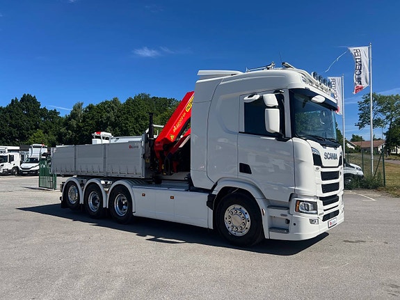 Scania R500 Tridem 26T Hiab Lastväxlare & Kranflak Palfinger 4 of 12