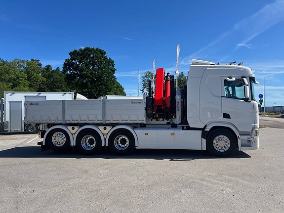 Scania R500 Tridem 26T Hiab Lastväxlare & Kranflak Palfinger 5 of 12