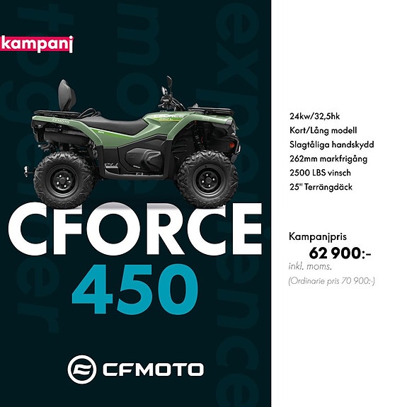 CFMOTO C FORCE 450 EFI STORSÄLJAREN PLOG/LADDAR-KAMPANJ