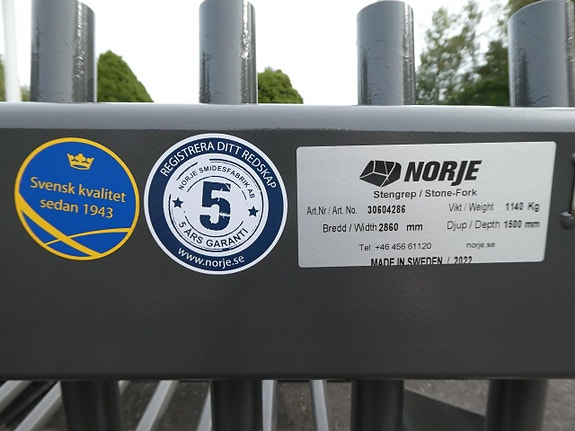 Ny Norje Stengrep 2860mm Stora BM Fästet 6 of 6