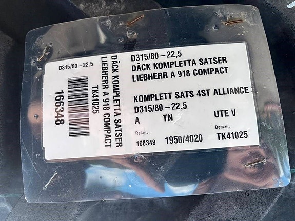 Alliance 315/80-22,5 till Liebherr A 918 2 of 4