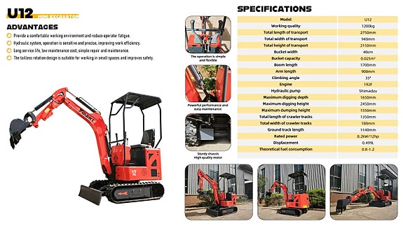Grävmaskin / Minigrävare 1200KG B/S 13.5HP KAMPANJ 12 of 12