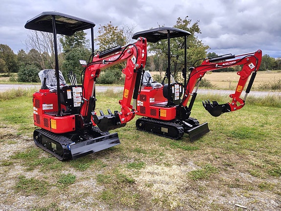 Minigrävare 1 ton med 4 tillbehör - Höstkampanj!