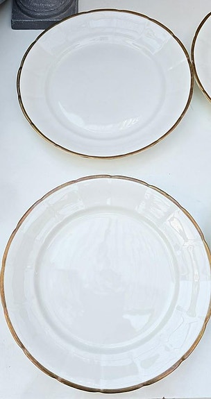 Gustavsberg Assietter, med guldkant 6 stycken, benporslin,