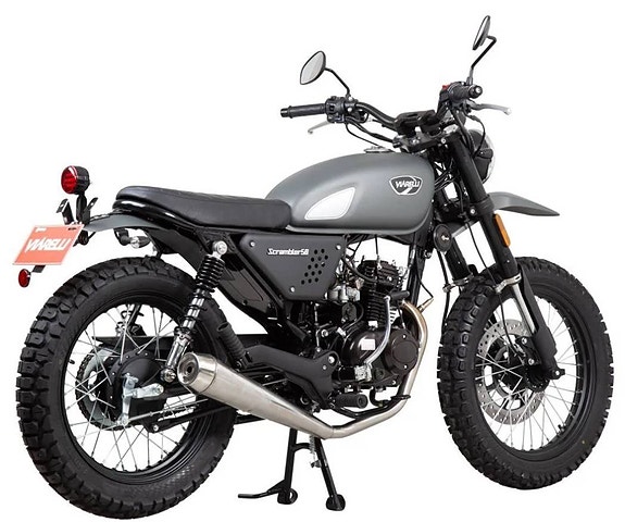 Moped Viarelli Scrambler Klass 1 Mattgrå i Butik 6 of 8