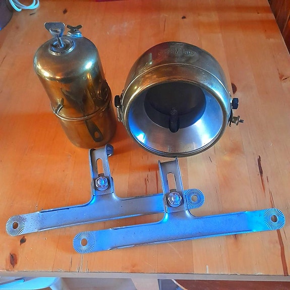 Gammal Karbid Lampa i Mässing - Obermetall.