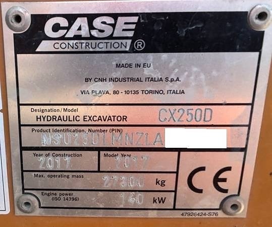 CASE CX250D 19 of 19