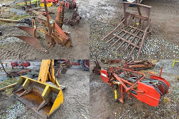 Plog, Stengrep, Högtippande skopa & Strängläggare