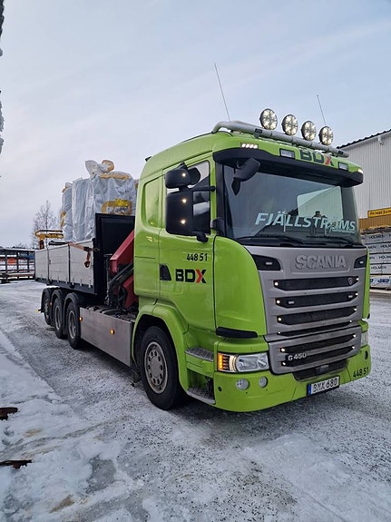 Scania G450 kranväxlare tridem