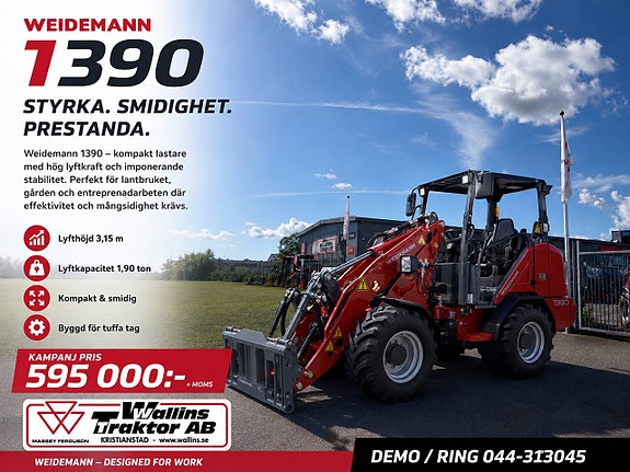 Weidemann 1390 Kampanj 595 000:- + moms