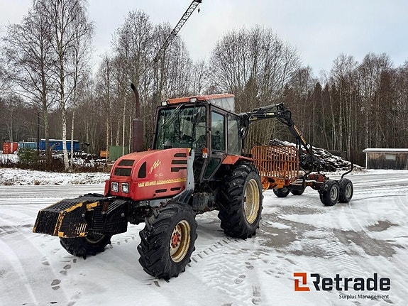 Traktor Belarus 952 huggarvagn skördaraggregat SP Maskiner