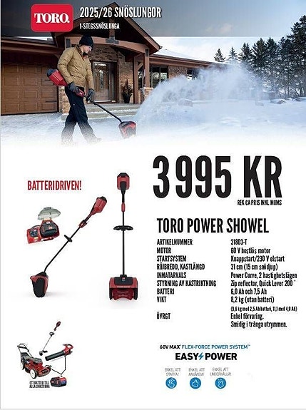 Toro Power Showel 60V Batteridriven