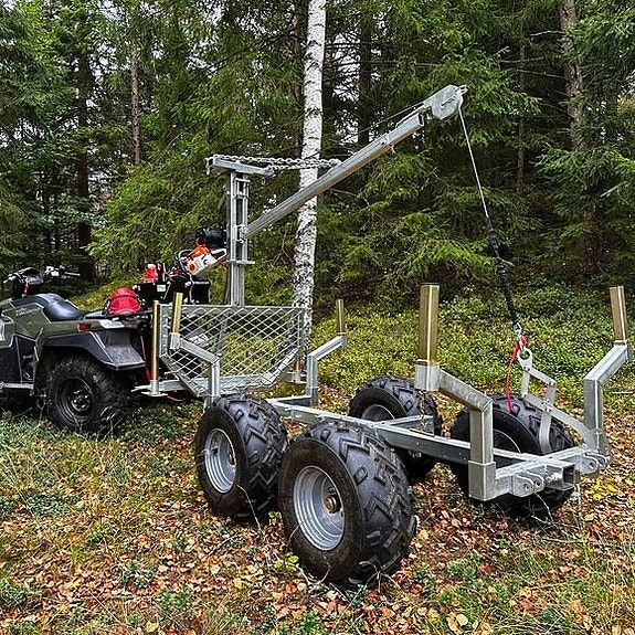 ATV Timmervagn med Flak, Kran och Elvinsch