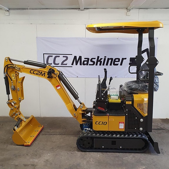 CC2M CC10 minigrävare,bandbreddning,bomsväng & redskap