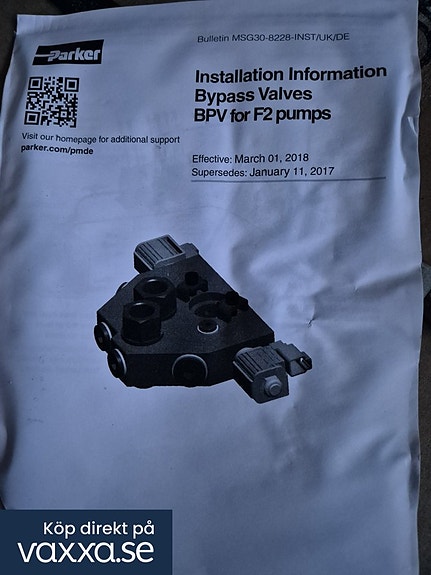 Parker avlastningsventil / bypassventil – F2-pump, 24V
