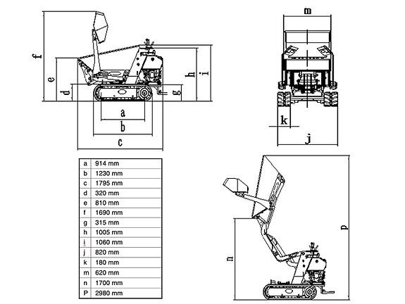 DELEKS® M8000-KUBOTA Hydrostatisk Minidumper – 800 kg 5 of 12
