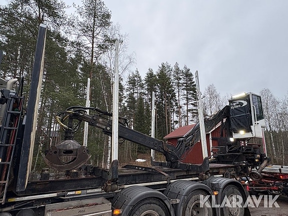 Timmerrede lastväxlare EXTE med kran Jonsered