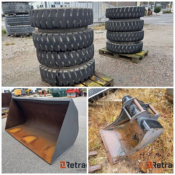 Grävskopa, Skopa till hjullastare och  8 däck på fälg