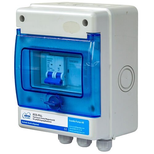 Kontrollpanel med givare för tankpåfyllning av vatten