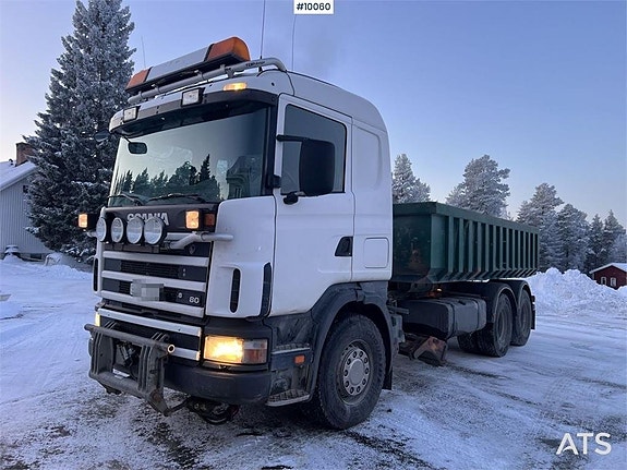 SCANIA R164 Tippbil med plogutrustning VIDEO (185,000:- ex m