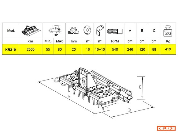 Rotorharv DELEKS® KR210 – För traktorer 55–80 hk 2 of 12