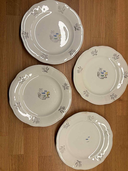 Rörstrand Blomster 4st assietter 1940-1950 tal Vintage Retro Antik