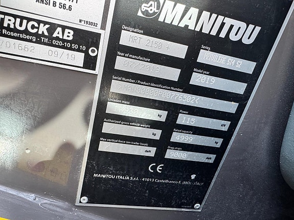 Manitou MRT 2150 Manitou MRT 2150P+ 29 of 30
