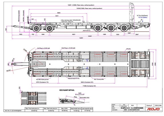 Hakarps - ROJO 42 tons kombivagn med 15T ECO ramp ELMIA