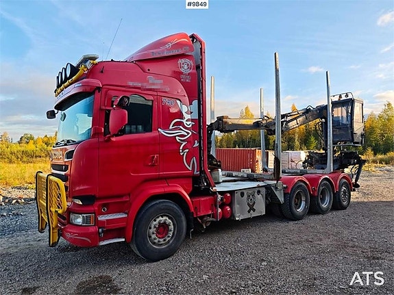 Scania R730 Tridem Timmerbil med Loglift F125S kran (VIDEO)