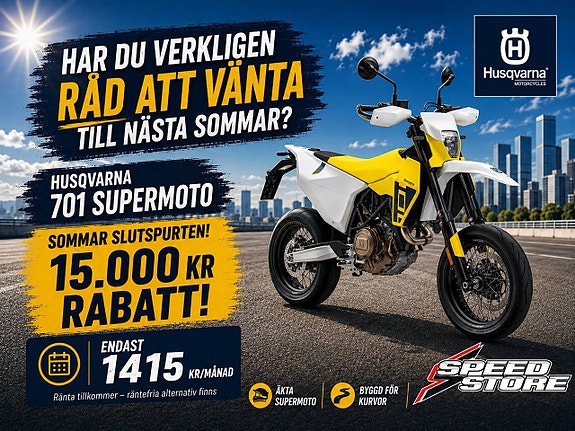 Husqvarna 701 Supermotard | Varför vänta till nästa sommar? | Från 1 415 kr/mån