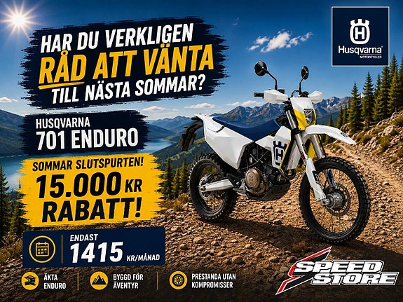 Husqvarna 701 Enduro | Varför vänta till nästa sommar? | Från 1 415 kr/mån