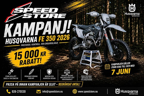 Husqvarna FE 350 15,000 i rabatt