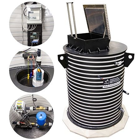 Älvestad-Tanken Tryckstegrings station i brunn för vatten