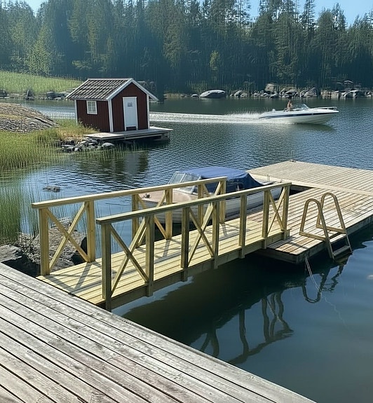 pontonbryggor, pontoner, flottar mm.