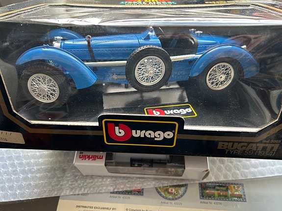 Bburago Bugatti Type 35 modellbil 1:18 blå diecast